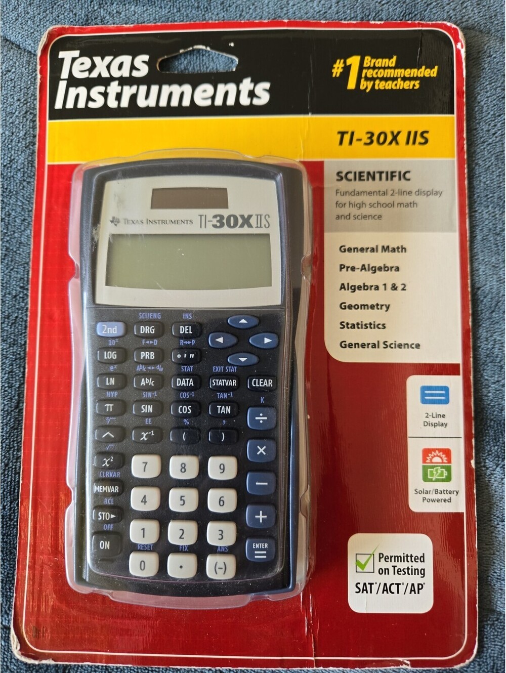 NEW Texas Instrument TI-30X IIS Green LCD Screen Display Calculator